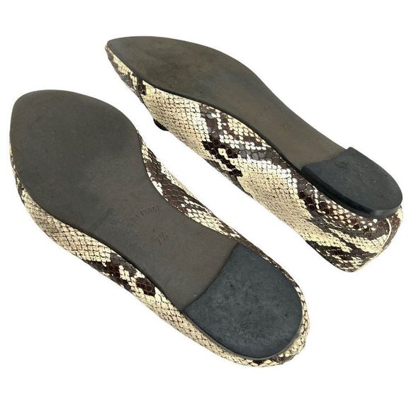 Mercanti Fiorentini Italian Leather Snake Skin Loafer Flats - Picture 8 of 9